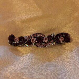 Light & Dark Purple Rhinestone Barrette